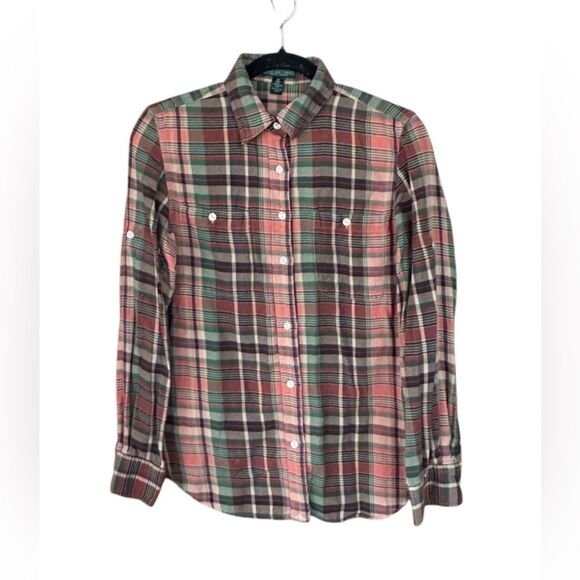 Vintage Women’s Lauren Jeans Co Ralph Lauren Plaid Button-up Shirt Size Medium - Picture 1 of 8